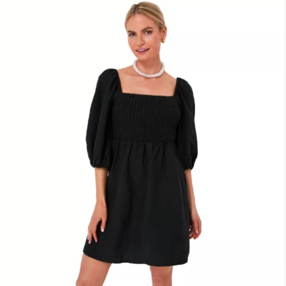 Tuckernuck Dresses & Skirts - Tuckernuck Black Smocked Square-Neck Mini Dress